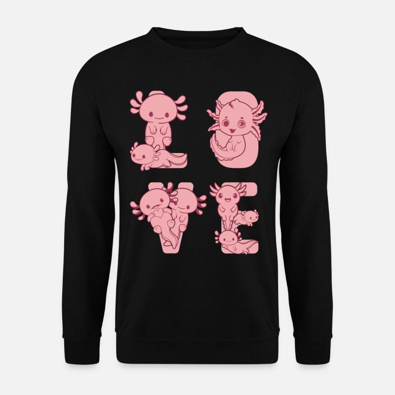 Axolotl Lover Axolotl LOVE Cute Axolotl Kawaii Axo - Unisex Pullover - Schwarz
