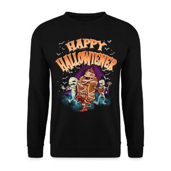 Happy Hello Viennese Mummy Costume Funny Viennese - Unisex Sweatshirt - black - Front - Alina (178cm) & Michal (187cm)
