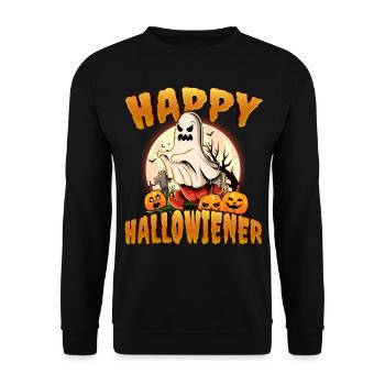Happy Hello Viennese Ghost Costume Funny Viennese - Sweat-shirt Unisexe - noir - Devant - Alina (178cm) & Michal (187cm)