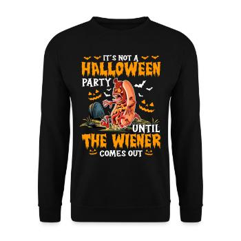 Not A Halloween Party Until The Viennese Comes Out - Unisex Sweatshirt - black - Front - Alina (178cm) & Michal (187cm)