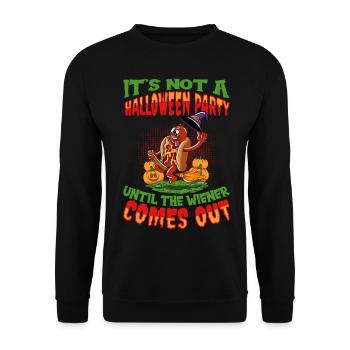 Not A Halloween Party Until The Viennese Comes Out - Unisex Sweatshirt - black - Front - Alina (178cm) & Michal (187cm)