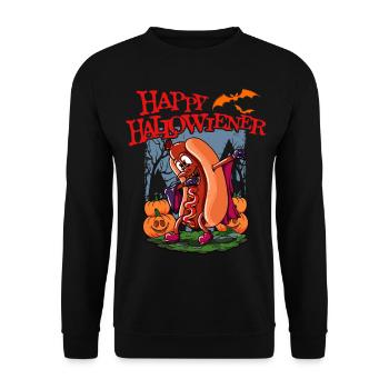 Joyeux Hello Viennois Dracula Costume Drôle de Viennois - Sweat-shirt Unisexe - noir - Devant - Alina (178cm) & Michal (187cm)