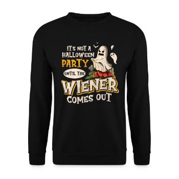 Not A Halloween Party Until The Viennese Comes Out - Unisex Sweatshirt - black - Front - Alina (178cm) & Michal (187cm)