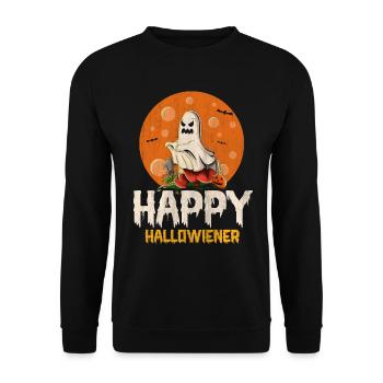 Happy Hello Viennese Ghost Costume Funny Viennese - Sweat-shirt Unisexe - noir - Devant - Alina (178cm) & Michal (187cm)
