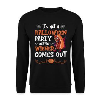 Not A Halloween Party Until The Viennese Comes Out - Unisex Sweatshirt - black - Front - Alina (178cm) & Michal (187cm)