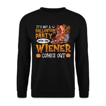 Not A Halloween Party Until The Viennese Comes Out - Unisex Sweatshirt - black - Front - Alina (178cm) & Michal (187cm)