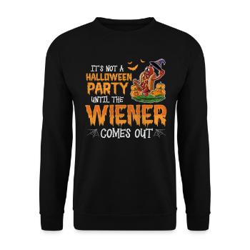 Not A Halloween Party Until The Viennese Comes Out - Unisex Sweatshirt - black - Front - Alina (178cm) & Michal (187cm)