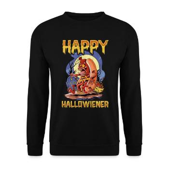 Happy Hello Viennese Zombie Costume Funny Viennese - Unisex Sweatshirt - black - Front - Alina (178cm) & Michal (187cm)