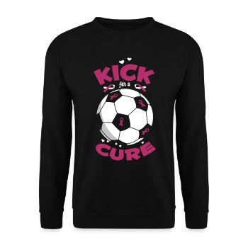 Kick Für Einen Heilungs-brustkrebs-fußballspieler - Unisex Pullover - Schwarz - Vorne - Alina (178cm) & Michal (187cm)