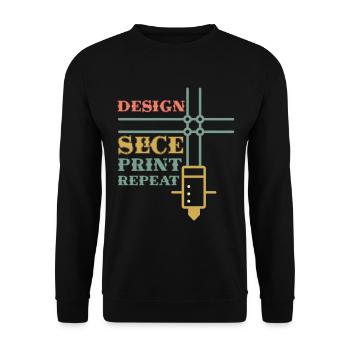 Design Slice Print Repeat Nozzle Lovers of - Unisex Sweatshirt - black - Front - Alina (178cm) & Michal (187cm)