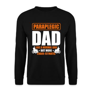 Paraplegischer Vater Behinderter Vatertag - Unisex Pullover - Schwarz - Vorne - Alina (178cm) & Michal (187cm)