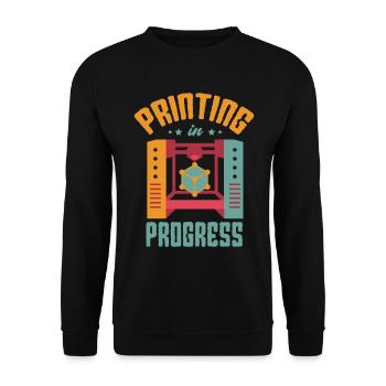 Print Runs Owner Of 3D Printer 3D Printing - Unisex Sweatshirt - black - Front - Alina (178cm) & Michal (187cm)