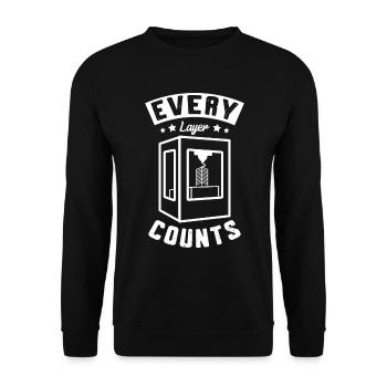 Every Layer Counts Owners of 3D Printers - Unisex Sweatshirt - black - Front - Alina (178cm) & Michal (187cm)
