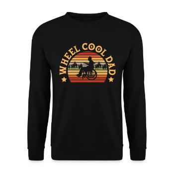 Wheel Cool Dad Paraplegiker Behinderung Vatertag - Unisex Pullover - Schwarz - Vorne - Alina (178cm) & Michal (187cm)