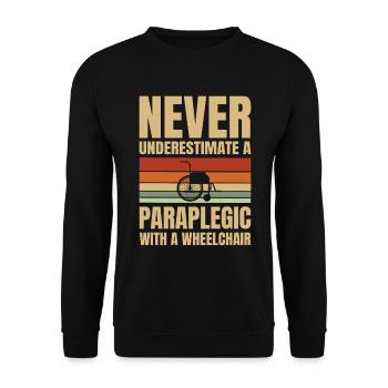 Never underestimate a - Unisex Sweatshirt - black - Front - Alina (178cm) & Michal (187cm)