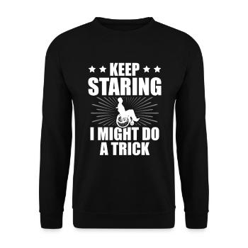 Starre Weiter, Ich Könnte Einen Trick Machen - Unisex Pullover - Schwarz - Vorne - Alina (178cm) & Michal (187cm)