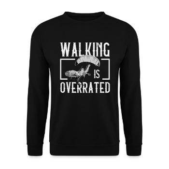 Walking Is Overrated as a Paraplegic - Unisex Sweatshirt - black - Front - Alina (178cm) & Michal (187cm)