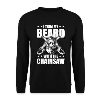 I Cut My Beard With Dem - Unisex Sweatshirt - black - Front - Alina (178cm) & Michal (187cm)