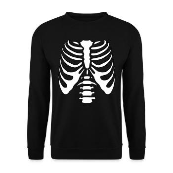 Halloween Skelett Verkleidung Kostüm - Unisex Pullover - Schwarz - Vorne - Alina (178cm) & Michal (187cm)