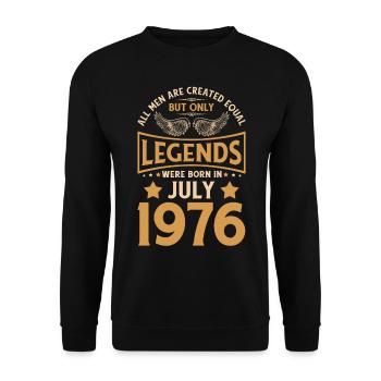 Geburtstag Die Legenden wurden im Juli 1976 gebore - Unisex Pullover - Schwarz - Vorne - Alina (178cm) & Michal (187cm)