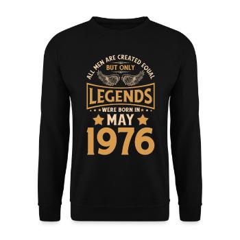 Anniversaire Les Légendes sont nées en mai 1976 - Sweat-shirt Unisexe - noir - Devant - Alina (178cm) & Michal (187cm)