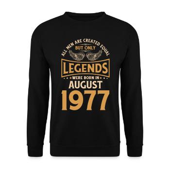 Anniversaire Les légendes ont été gebo en août 1977 - Sweat-shirt Unisexe - noir - Devant - Alina (178cm) & Michal (187cm)