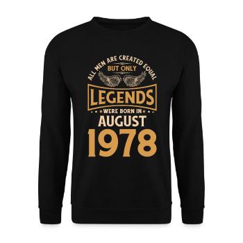 Anniversaire Les légendes ont été gebo en août 1978 - Sweat-shirt Unisexe - noir - Devant - Alina (178cm) & Michal (187cm)