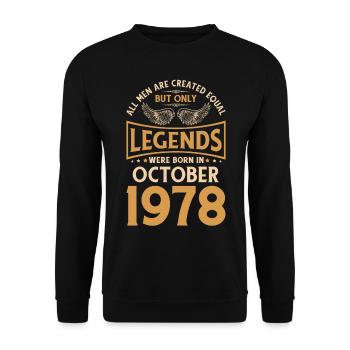 Anniversaire Les légendes sont nées en octobre 1978 - Sweat-shirt Unisexe - noir - Devant - Alina (178cm) & Michal (187cm)
