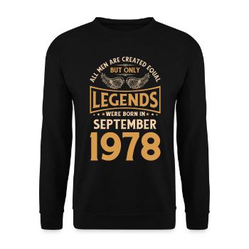 Birthday The Legends ont été publiés en septembre 1978 g - Sweat-shirt Unisexe - noir - Devant - Alina (178cm) & Michal (187cm)