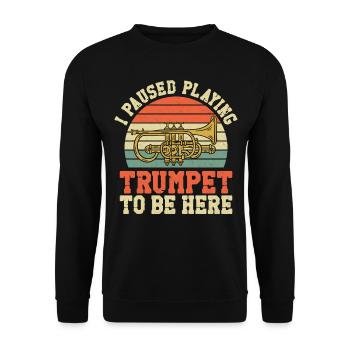 Trumpet Player Vintage Retro I - Unisex Pullover - Schwarz - Vorne - Alina (178cm) & Michal (187cm)