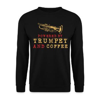 Trompettiste Café Vintage - Sweat-shirt Unisexe - noir - Devant - Alina (178cm) & Michal (187cm)