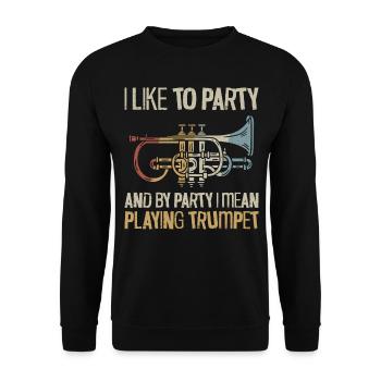 Trumpet Player Vintage Retro I - Unisex Pullover - Schwarz - Vorne - Alina (178cm) & Michal (187cm)