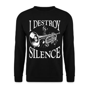 Trompettiste Vintage I Destroy - Sweat-shirt Unisexe - noir - Devant - Alina (178cm) & Michal (187cm)