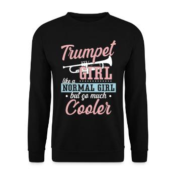 Trumpet Player Girl Trumpet Girl - Unisex Pullover - Schwarz - Vorne - Alina (178cm) & Michal (187cm)
