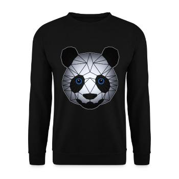 Panda animal motif animal face panda bear motif - Unisex Sweatshirt - black - Front - Alina (178cm) & Michal (187cm)