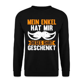 Großvater Großpapa Opi Opa - Unisex Pullover - Schwarz - Vorne - Alina (178cm) & Michal (187cm)