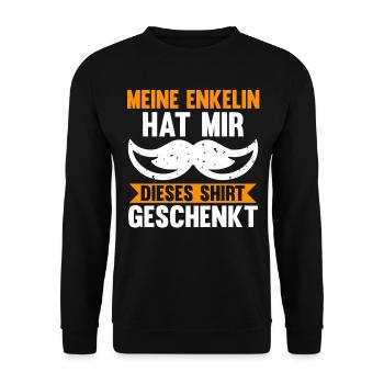 Großvater Großpapa Opi Opa - Unisex Pullover - Schwarz - Vorne - Alina (178cm) & Michal (187cm)