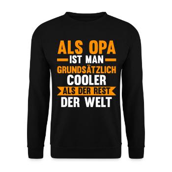 Großvater Großpapa Opi Opa - Unisex Pullover - Schwarz - Vorne - Alina (178cm) & Michal (187cm)