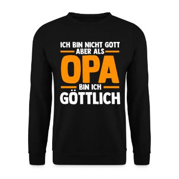Großvater Großpapa Opi Opa - Unisex Pullover - Schwarz - Vorne - Alina (178cm) & Michal (187cm)