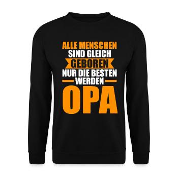 Großvater Großpapa Opi Opa - Unisex Pullover - Schwarz - Vorne - Alina (178cm) & Michal (187cm)