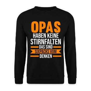 Großvater Großpapa Opi Opa - Unisex Pullover - Schwarz - Vorne - Alina (178cm) & Michal (187cm)