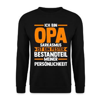 Großvater Großpapa Opi Opa - Unisex Pullover - Schwarz - Vorne - Alina (178cm) & Michal (187cm)