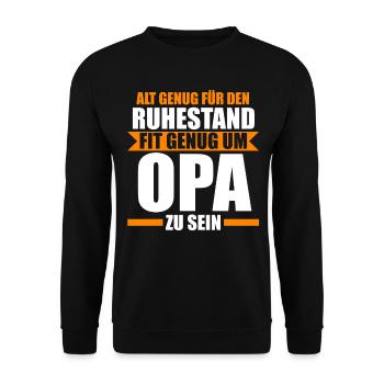 Großvater Großpapa Opi Opa - Unisex Pullover - Schwarz - Vorne - Alina (178cm) & Michal (187cm)