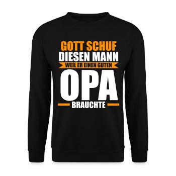 Großvater Großpapa Opi Opa - Unisex Pullover - Schwarz - Vorne - Alina (178cm) & Michal (187cm)