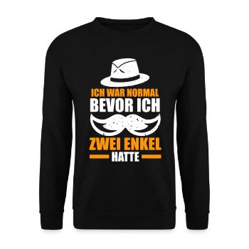 Großvater Großpapa Opi Opa - Unisex Pullover - Schwarz - Vorne - Alina (178cm) & Michal (187cm)