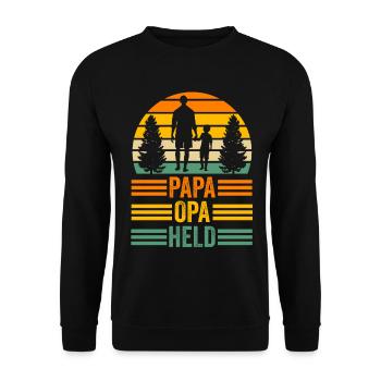 Großvater Großpapa Opi Opa - Unisex Pullover - Schwarz - Vorne - Alina (178cm) & Michal (187cm)
