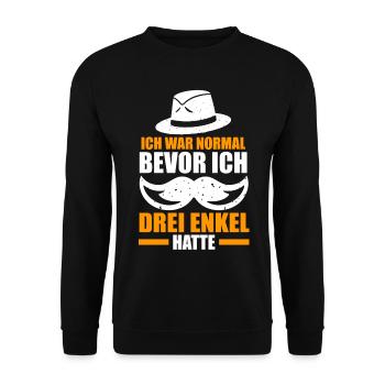 Großvater Großpapa Opi Opa - Unisex Pullover - Schwarz - Vorne - Alina (178cm) & Michal (187cm)