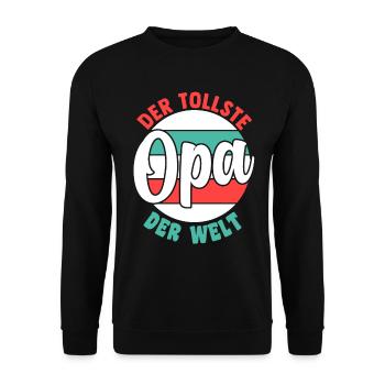 Großvater Großpapa Opi Opa - Unisex Pullover - Schwarz - Vorne - Alina (178cm) & Michal (187cm)