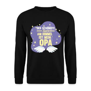 Großvater Großpapa Opi Opa - Unisex Pullover - Schwarz - Vorne - Alina (178cm) & Michal (187cm)