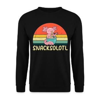 Axolotl Snacksolotl Axolotl Funny Axolotl Snacksol - Unisex Sweatshirt - black - Front - Alina (178cm) & Michal (187cm)